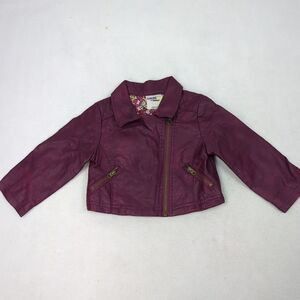 Purple Leather Jacket 12M From OshKosh Girls‎ Full Zip Leather Jacket